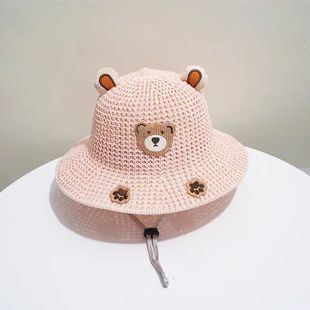 Летняя шляпа для детей солнцезащитный козырек для мужчин и женщин мультфильм медведь рыбак шляпа дышащий солнцезащитный крем шляпа на открытом воздухе солнечная шляпа