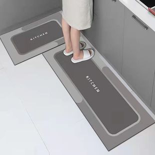 Cross-border Modern Simple Water Absorbing Oil Absorbing Kitchen Floor Mat Non-slip Foot Mat Household Sirty Resistant Mat Door Mat Kitchen Carpet