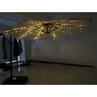 Outdoor parasol with led string lights with remote control foreign trade courtyard umbrella outdoor leisure balcony banana umbrella wholesale