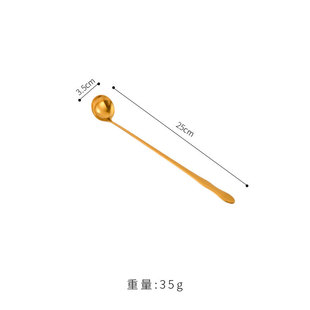 Korean style stainless steel spoon long handle gourd spoon cafeteria seasoning spoon coffee mixing spoon milk tea shop ingredients spoon