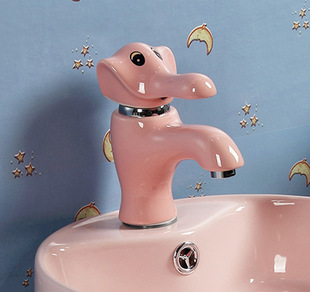 Kindergarten children's induction cartoon faucet automatic infrared induction intelligent ceramic color hot and cold faucet