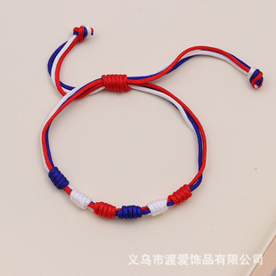 Cross-border New Paris Competition Earrings Red White and Blue Flag Elements Pendant Fashion Bracelet Jewelry Women