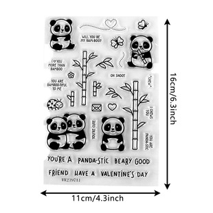 Panda Bamboo Knife Mold Stamp PVC Transparent Stamp Carbon Steel Embossed Etching Knife Mold DIY Scrapbook Hand Account