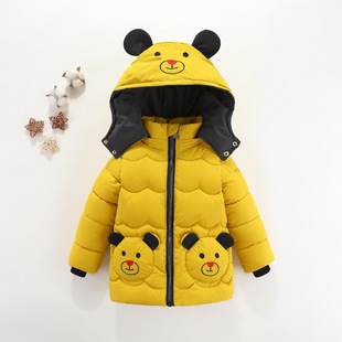 2023 Winter new boys' cotton-padded clothes medium and small children's western style warm thickened cotton-padded clothes men's cartoon cotton-padded jacket
