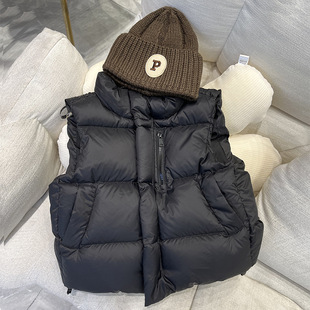 South Korea Children's Cotton Vest Winter 2024 Autumn and Winter New Style Middle and Large Children's Outer Wearing Vest for Boys and Girls Fashionable Warm Vest