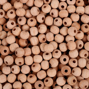 Solid Wood Beads Round Wood Beads Beaded Wood Beads Log Color Holed Beads Manufacturers in stock High Quality Wood with Holes