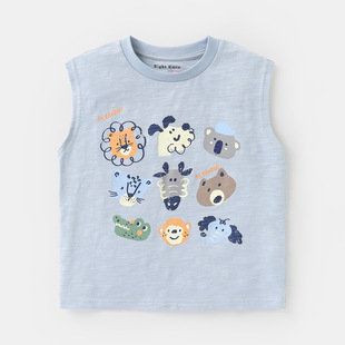 Boys' Cartoon Printed Vest Summer Summer Children's Children's Baby Casual Vest Summer New Fashion U16085
