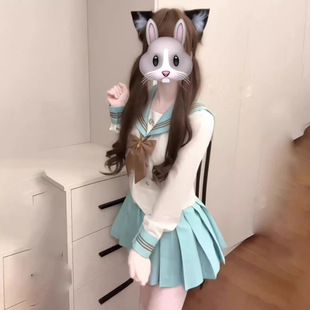 Summer JK Uniform Long Sleeve Waist Slimming Sweet College Style 2025 Basic Mint Ssailor Suit Fashion suit