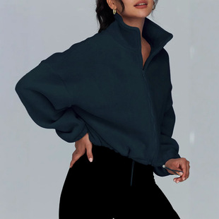 2024 Women's Coat Amazon Autumn Zipper Sweatshirt Comfortable Casual Jacket Long Sleeve Fleece Sweatshirt