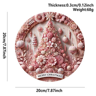 in stock Christmas Creative Hanging Wooden Crafts Round Door Sign Wooden Tag Series Decorative Pendant