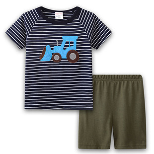 New Boys' short-sleeved car-styling home wear children's clothing summer suit air conditioning clothes cartoon pajamas K068