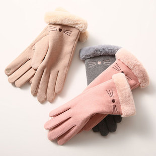 Warm gloves ladies N702 winter velvet fleece-lined thickened Korean autumn outdoor cycling touch screen cycling gloves
