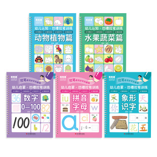 Children's Groove Pen Control Calligraphy Practice 2-8 Years Old Early Education Enlightenment Pen Control Training Cognitive Enlightenment Young Children's Connection Practice Calligraphy Book