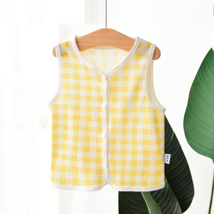 Children's vest baby waistcoat cotton thin summer top cardigan air conditioning clothes