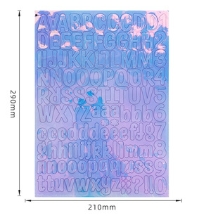 Cross-border digital stickers colorful vinyl self-adhesive waterproof decorative mailbox gift metal letter stickers