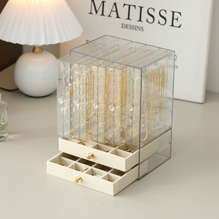 Acrylic Transparent Earring Box with 5 Drawers Hanging Jewelry Holder Necklace Earrings Ring Bracelet Display Box