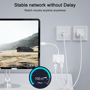Адаптер типа C RJ45 Конвертер Ethernet 100 мегабитный сетевой порт PD60W адаптер сетевого кабеля для быстрой зарядки