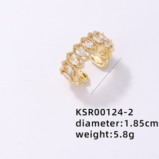Kashi original golden high quality European and American light luxury style hip hop niche high-end fashion ring elegant ring