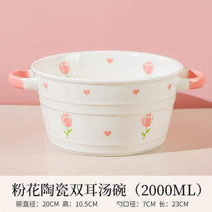 Internet Celebrity Yogurt Bowl with Spoon Dessert Bowl Home New Ins Ceramic Breakfast Oatmeal Bowl Salah Bowl Personal Tableware