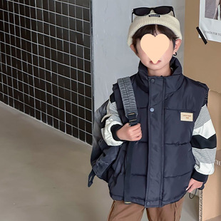 Autumn and Winter Korean Style Maillard Children's Baby Cotton Vest for Kids and Children Fashionable Thickened Vest for Boys and Girls