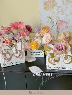 [happy Things] Original Design 2024 Goddess Day Flower Flying Butterfly Dance Series Flower Gift Packaging Flower Box Gift Box