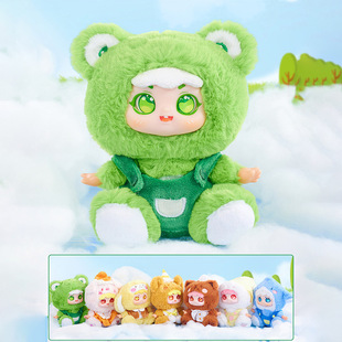 Креативный Meng Fun Sen Bebe Party House Blind Box Милая флокировка ручная ручная детская игрушка подарок настольный стол украшения