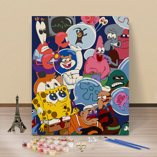 Factory wholesale diy digital oil painting coloring oil painting e-commerce supply generation frameless acrylic pigment painting