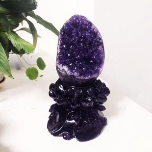 Natural Amethyst Cave Ornaments Money Bag Entrance Office Ornaments Opening Gift Dinosaur Egg Crystal Cave Original Stone