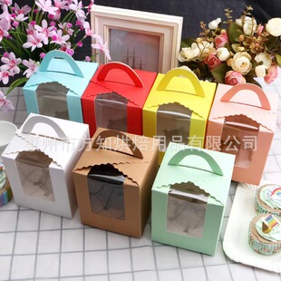 Factory wholesale 1/2/4/6 grid cup cake muffin box pastry box cup cake portable baking box