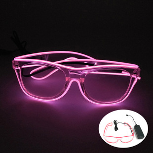 LED transparent lens luminous glasses night bar cheer luminous props music festival party LED glitter glasses
