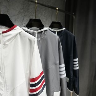 23SS TB стиль новый солнцезащитный крем одежда рука четыре бара спортивное пальто толстовка на молнии весенние и летние виды спорта