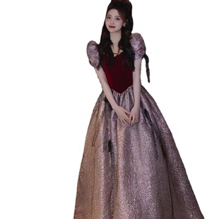 Evening Dress Dress Women's High-end Light Luxury Niche Birthday Wedding Dress Adult Red Escape Princess French Toast
