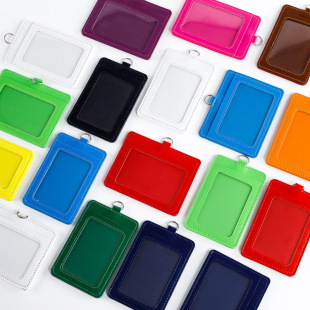 Candy color work card card set identification set pu pickup truck folding access control work card badge card set lanyard customization