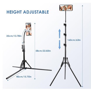 2 meters thick anti-folding aluminum alloy photography lamp 1.2 meters mobile phone self-timer photography 1.6 meters anti-folding tripod bracket