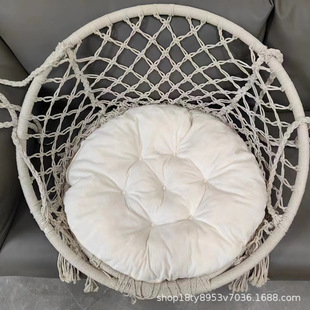 ins Nordic Wind Net Red Hanging Basket Outdoor Cotton Rope Hanging Chair Balcony Rocking Chair Indoor Homestay Tassel Swing Wholesale