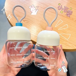 Mini Rope fat cup glass small Milk Cup girl Coffee Milk Cup portable outdoor high-looking small water Cup