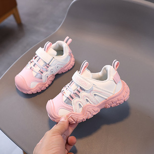 Boys Soft Sole Torre Shoes 2024 Autumn and Winter New Velcro Tire Bottom Girls All-match Leather sneaker for Children