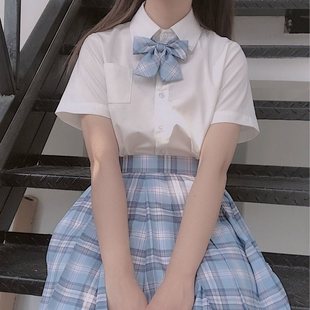 JK Uniform suit Genuine Japanese College Style Summer Long Short Sleeve Pleated Skirt Female Student Sailing Suit Paid Skirt