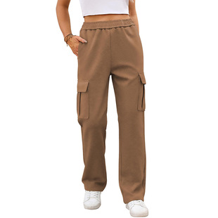 Cross-border European and American Amazon Autumn Casual Pants Sports Pants Workwear Multi-pocket Loose Comfortable Y2K Women's Wide Legs