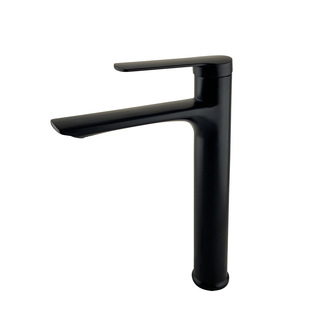 Basin faucet black European-style hot and cold copper hand washing basin table and lower basin single cold faucet heightened