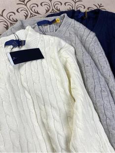 Sweep Size RL Ruff Pony Sweater Embroidered Round Neck Sweater Men's Autumn and Winter Warm Twist Couple's Top Women