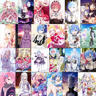 63 Pieces of Different World Stickers from Scratch Rem Emilia Two-dimensional ipad Desktop Decoration Waterproof Stickers