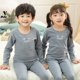 Children's Underwear suit 22 Fall/Winter Candy Color Base Underwear for Boys and Girls Autumn Clothes Autumn Trousers Baby Warm Home Clothes