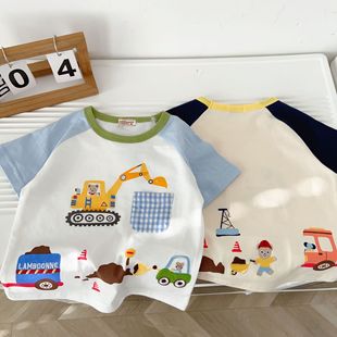 Boys Short-sleeved T-shirt Japanese Miki Summer 2025 Girls Short-sleeved Wholesale Children's Foreign Trade Children's Wear Wholesale