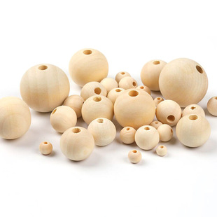 4-14mm Hemu wood color round beads handmade DIY wooden beads loose beads jewelry accessories children's handmade beads