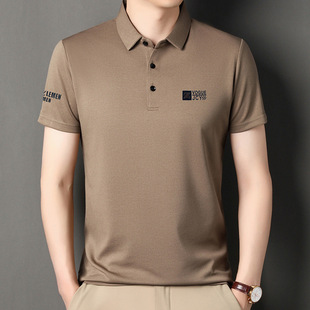 Cross-border wholesale short-sleeved T-shirt middle-aged men's 2025 summer new business casual lapel dad polo shirt