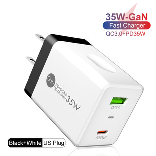 Qc3.0 + PD35w зарядное устройство из нитрида галлия подходит для портативного мобильного телефона Apple PD зарядное устройство для быстрой зарядки