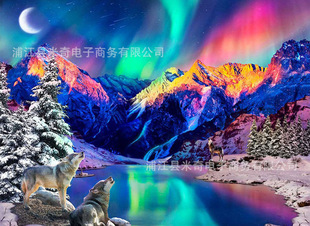 Cross-border wholesale 5d Diamond painting landscape Aurora Butterfly full diamond diy digital painting refinement map Factory Direct set