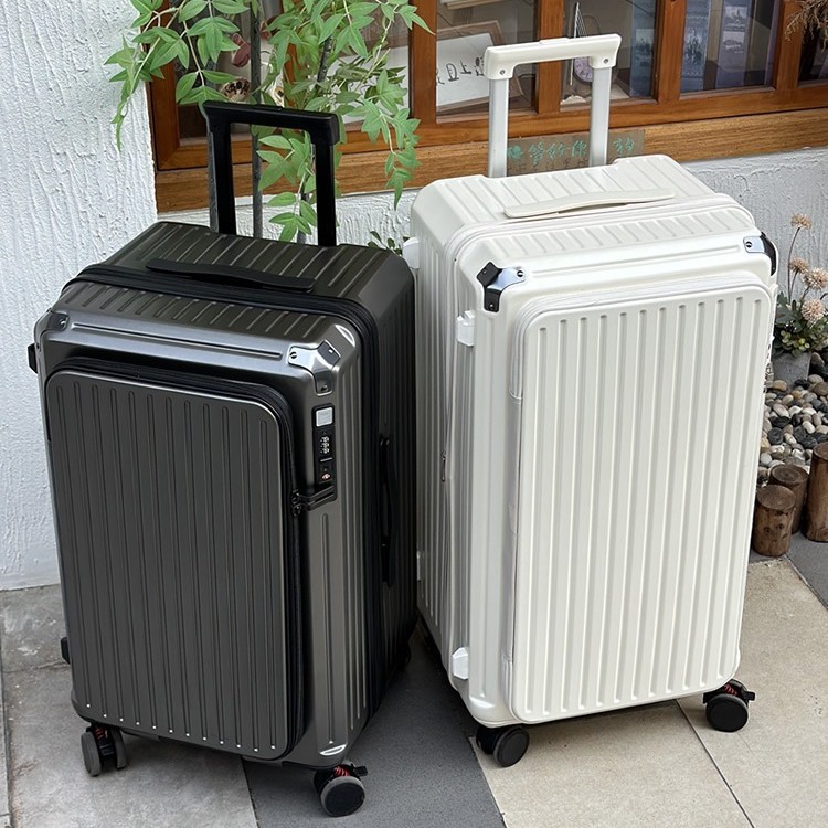 Front-Opening Suitcase 2025 New Model Expandable Multifunctional Trolley Case 20inch Carry-On Password Lock Unisex