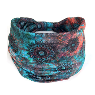 European and American Women's Hair Band African Print Pattern Wide Edge Elastic Knot Sports Yoga Headband Women's Headwear Hair Accessories